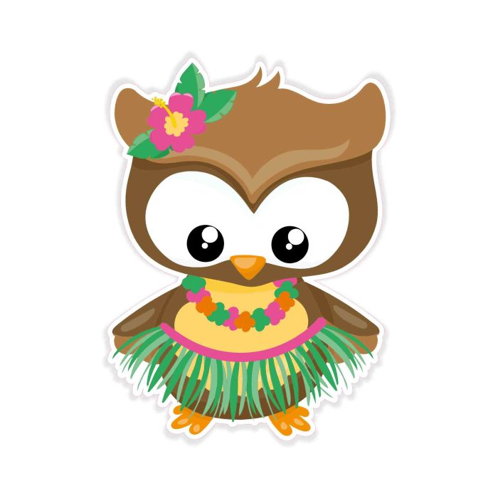 Summer Owl - Full Color Vinyl Decal