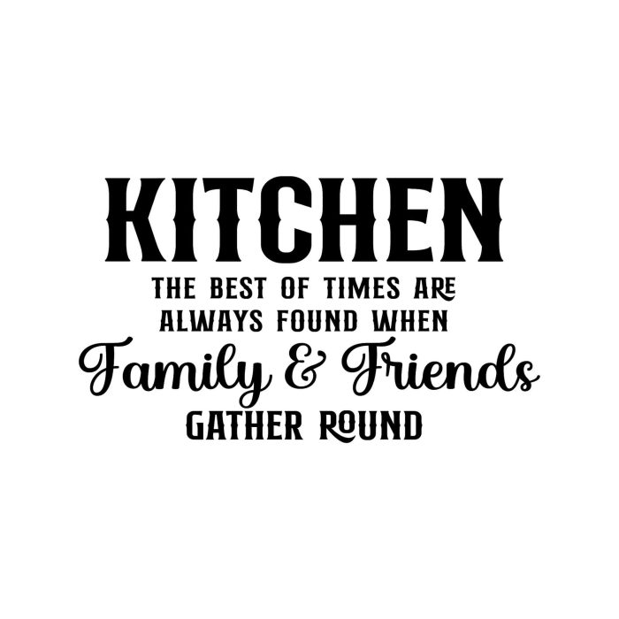 Kitchen Best Times Around Family And Friends - Vinyl Decal - Custom Size