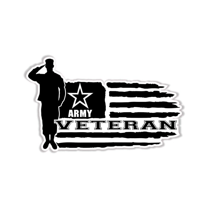 Veteran American Flag Vinyl Decal - Custom Size