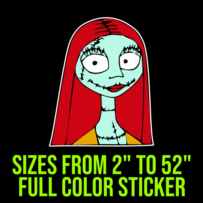 Nightmare Before Christmas Full Color Vinyl Sticker - Custom Size