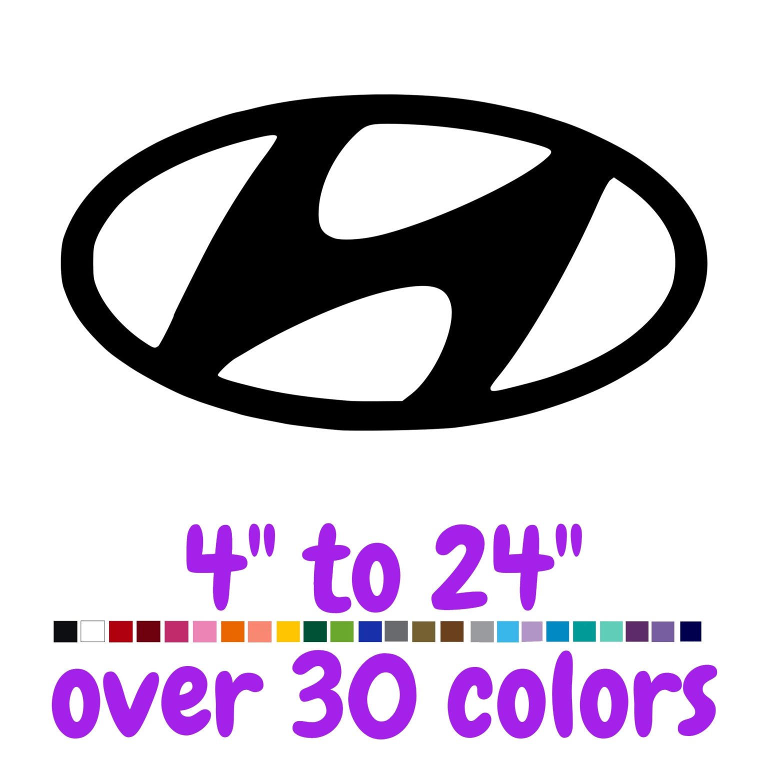 Hyundai Logo Vinyl Decal – Custom Size – Sports Stickers USA