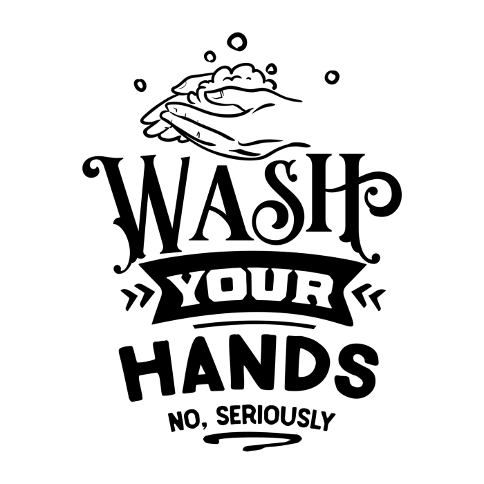 Wash Your Hands No, Seriously - Vinyl Decal - Custom Size