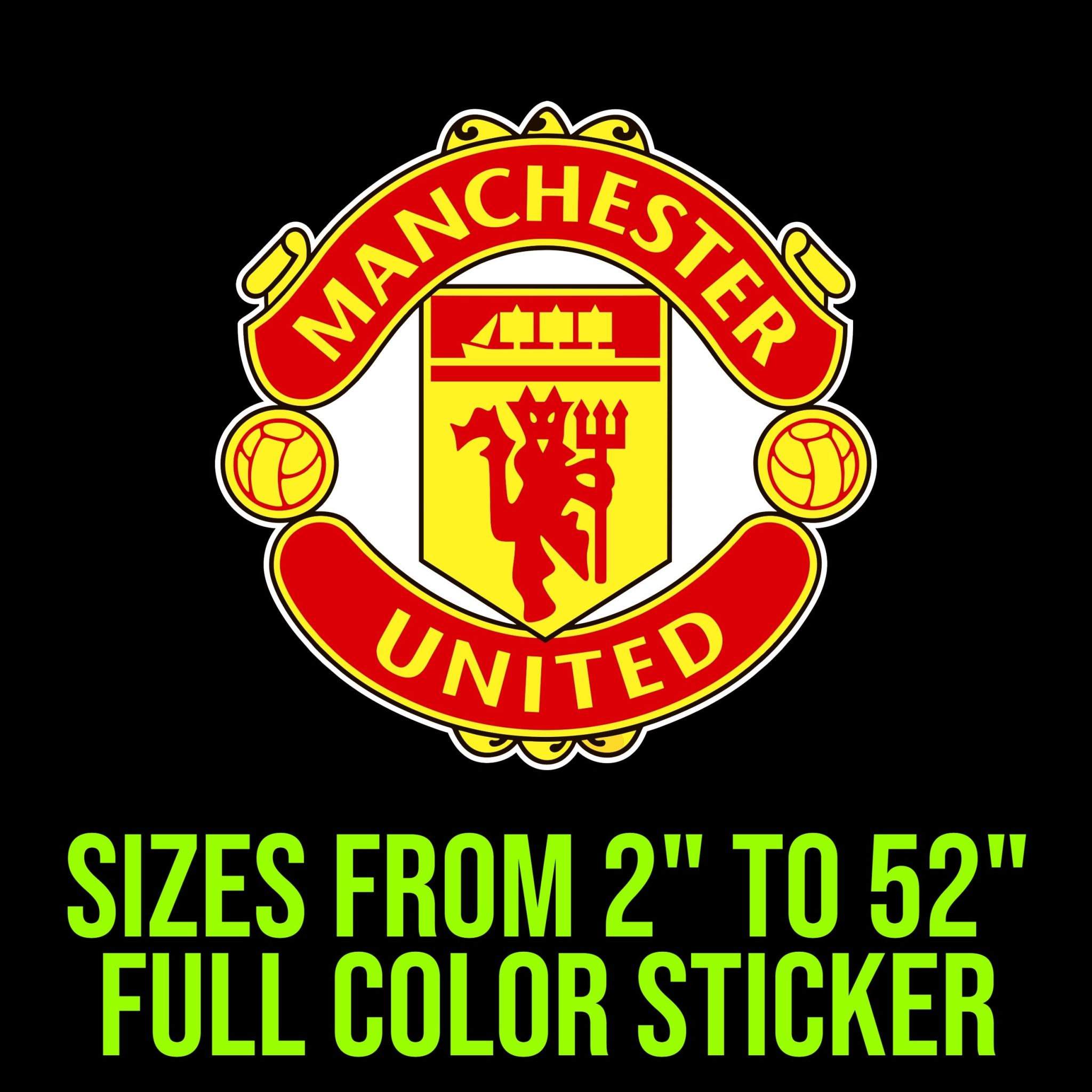 Manchester United F.C. Full Color Vinyl Decal Sports Stickers USA
