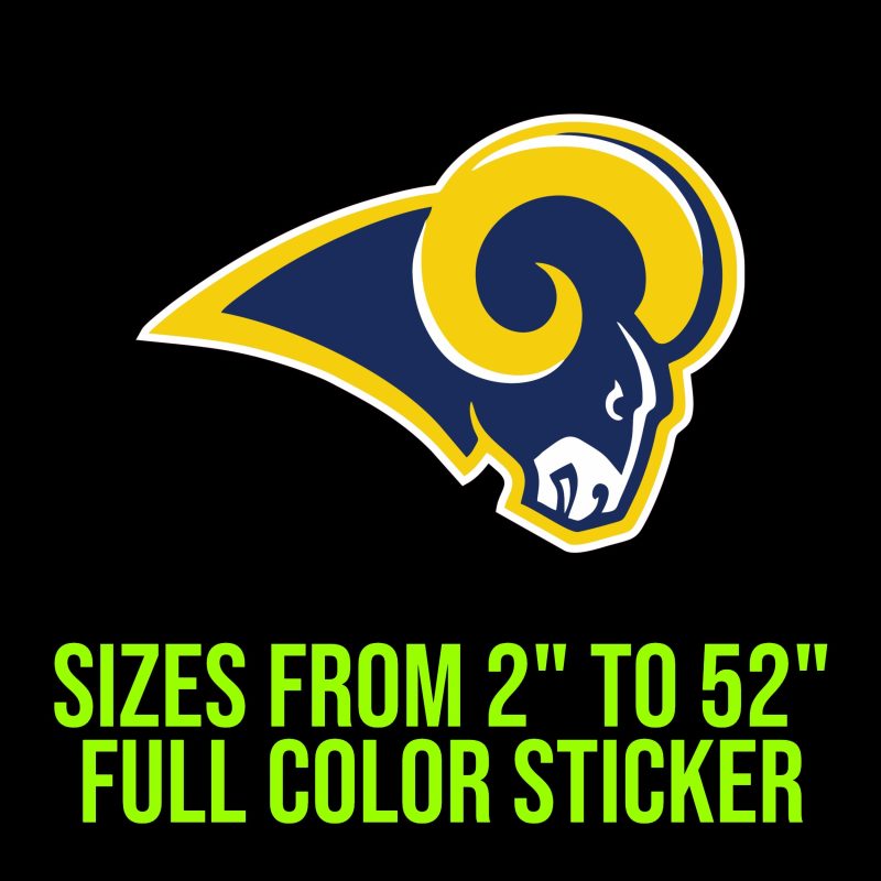 Los Angeles Rams Full Color Vinyl Sticker - Custom Size