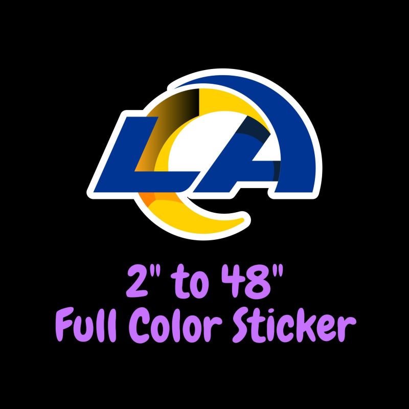 Los Angeles Rams Full Color Vinyl Sticker - Custom Size