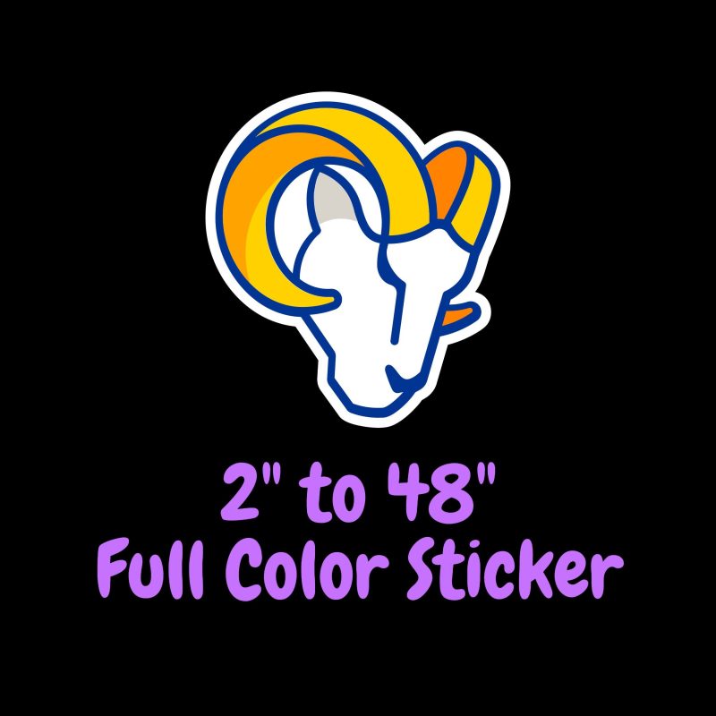 Los Angeles Rams Full Color Vinyl Sticker - Custom Size