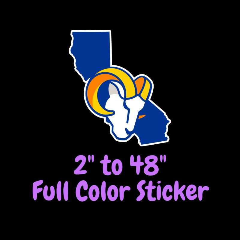 Los Angeles Rams Full Color Vinyl Sticker - Custom Size