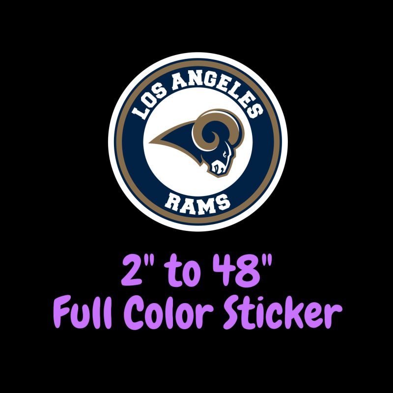Los Angeles Rams Full Color Vinyl Sticker - Custom Size