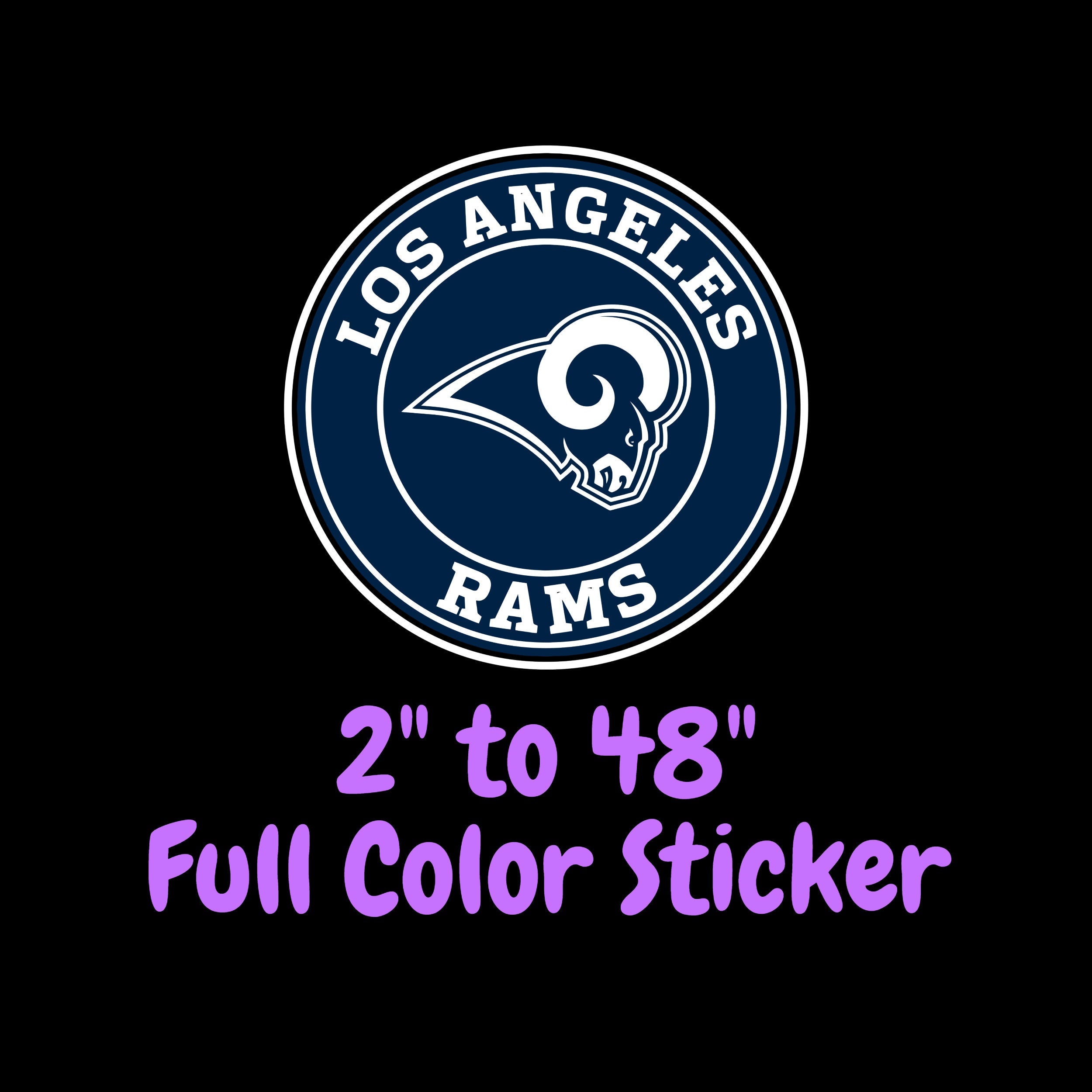 Los Angeles Rams Full Color Vinyl Sticker - Custom Size