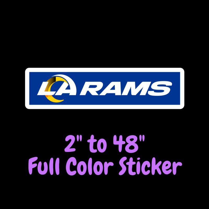 Los Angeles Rams Full Color Vinyl Sticker - Custom Size
