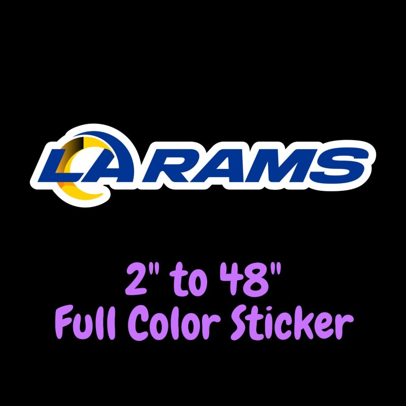 Los Angeles Rams Full Color Vinyl Sticker - Custom Size