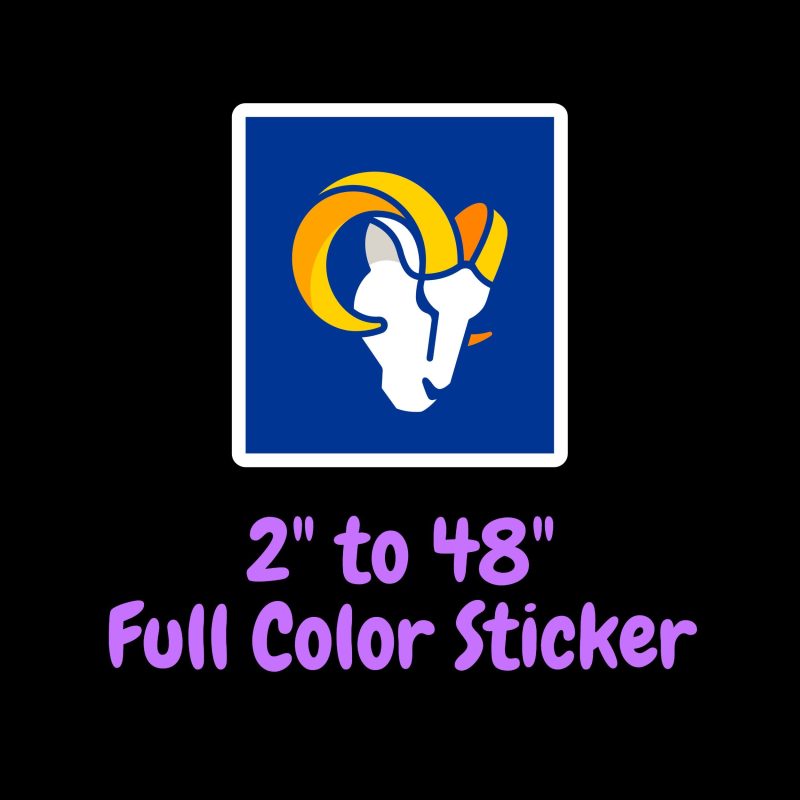 Los Angeles Rams Full Color Vinyl Sticker - Custom Size