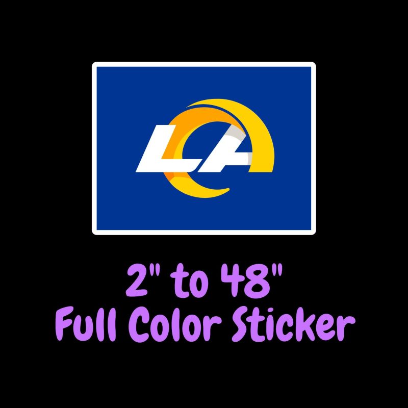 Los Angeles Rams Full Color Vinyl Sticker - Custom Size