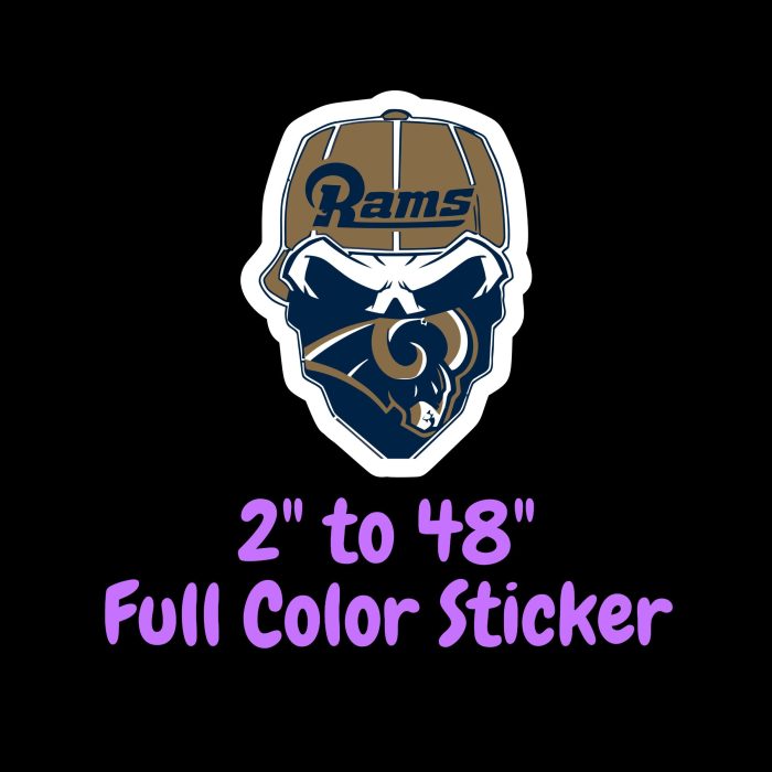 Los Angeles Rams Full Color Vinyl Sticker - Custom Size