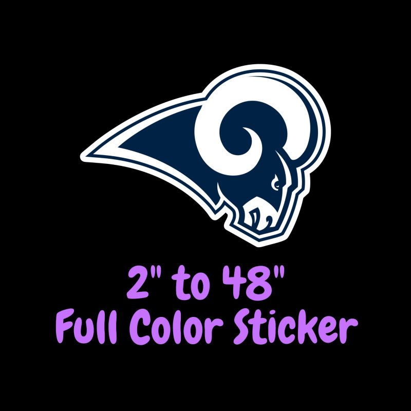 Los Angeles Rams Full Color Vinyl Sticker - Custom Size