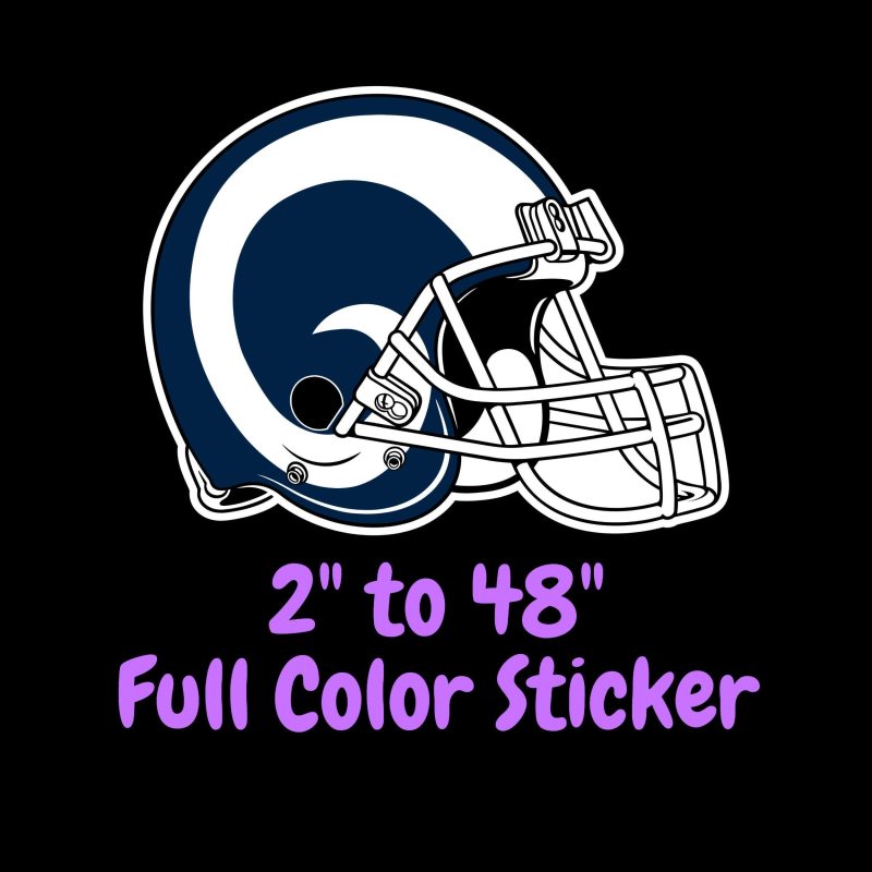 Los Angeles Rams Full Color Vinyl Sticker - Custom Size