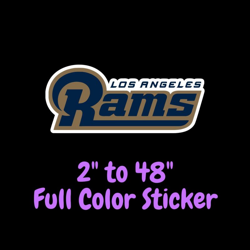 Los Angeles Rams Full Color Vinyl Sticker - Custom Size