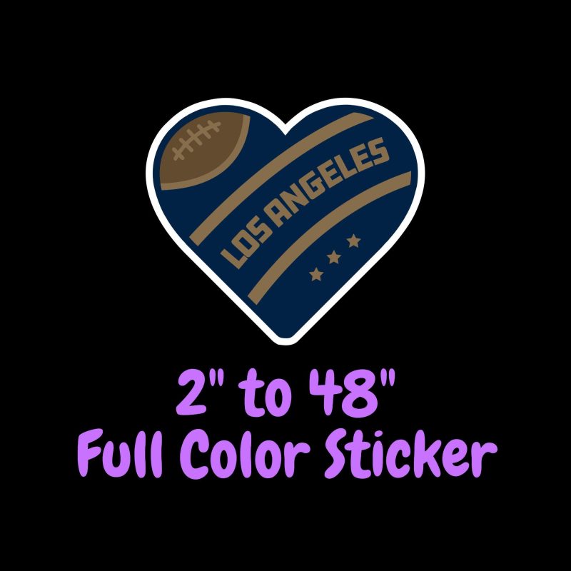 Los Angeles Rams Full Color Vinyl Sticker - Custom Size
