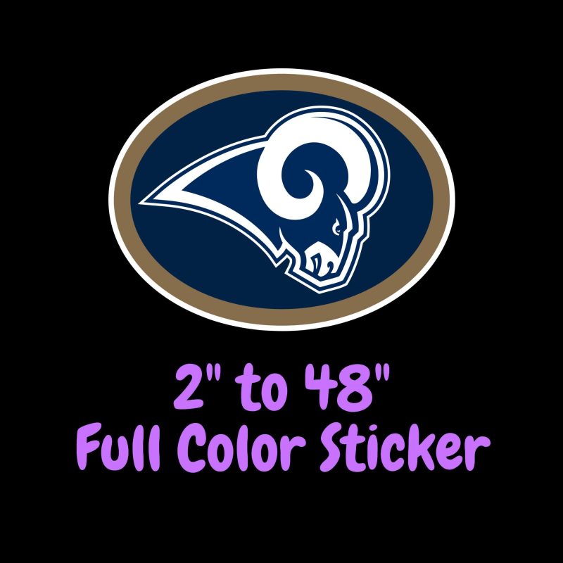 Los Angeles Rams Full Color Vinyl Sticker - Custom Size
