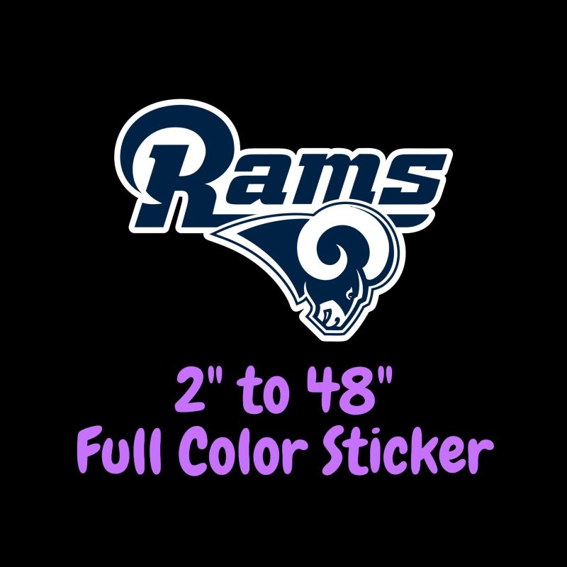 Los Angeles Rams Full Color Vinyl Sticker - Custom Size