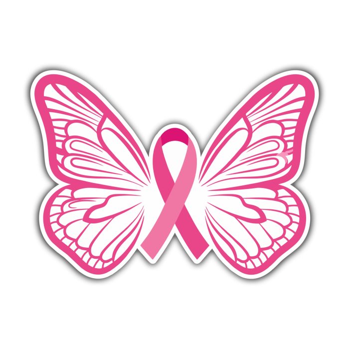 Breast Cancer Awareness Full Color Vinyl Decal - Custom Size