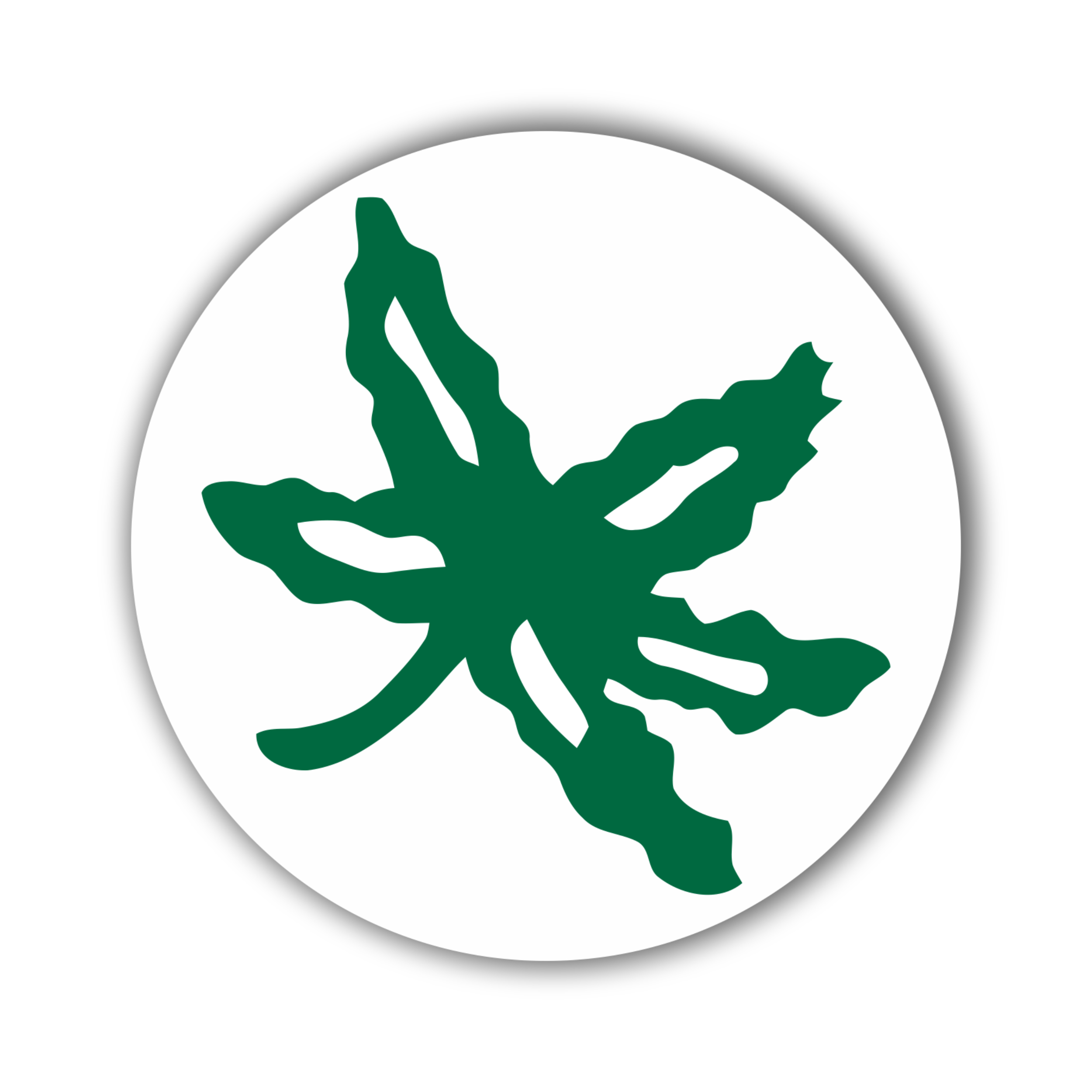 Ohio State Buckeyes - Circle Leaf - Full Color Vinyl Decal