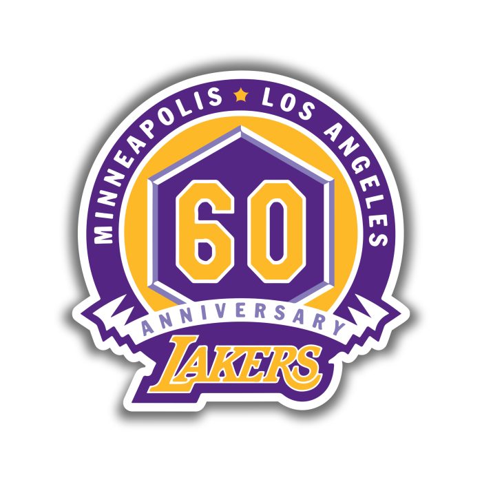 Los Angeles Lakers - 60 Anniversary - Iron On - Custom Size