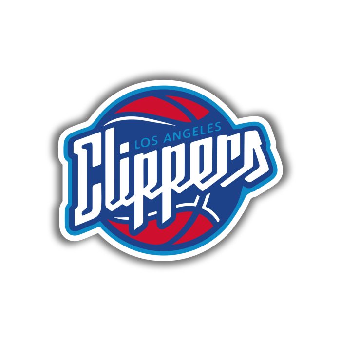 Los Angeles Clippers - Red And Blue Basketball With Name - Temporary Tattoo