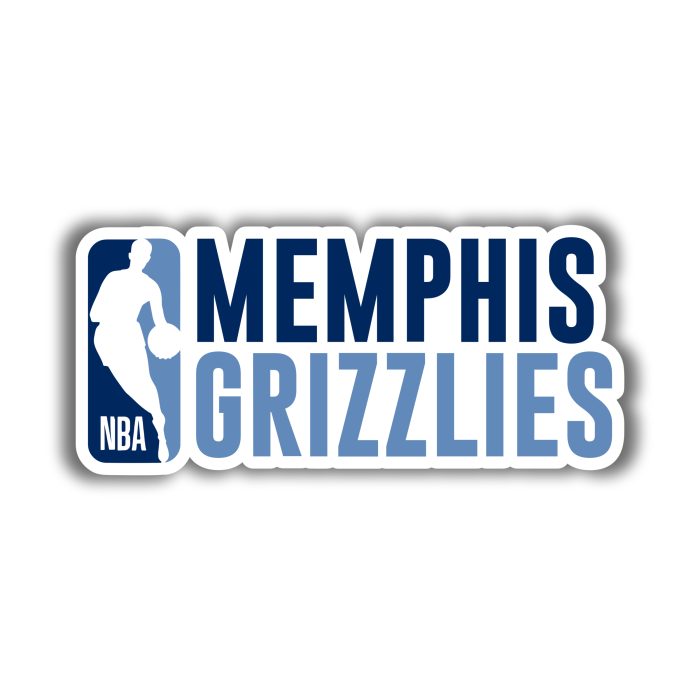 Memphis Grizzlies - NBA Logo With Name - Temporary Tattoo