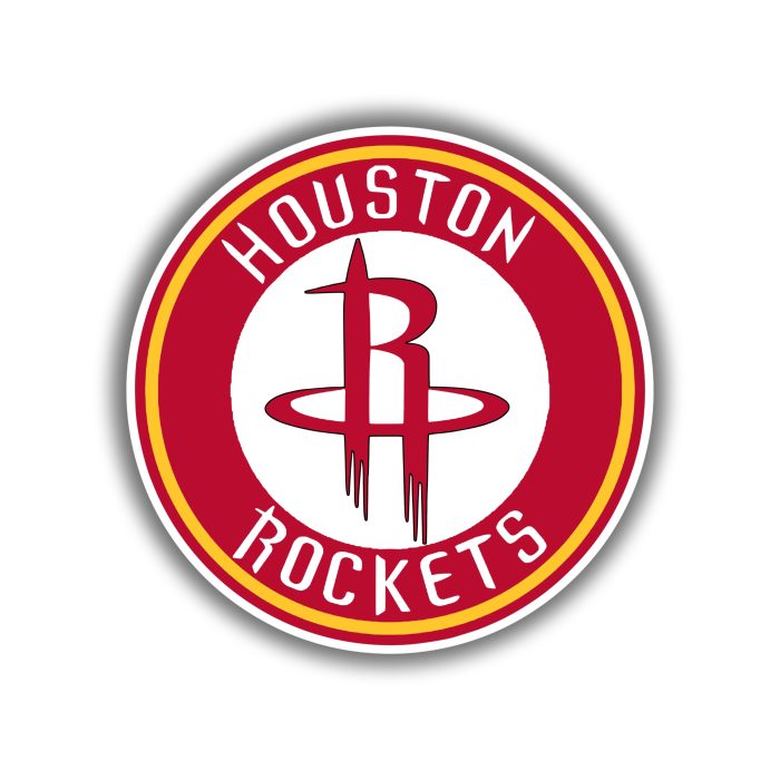 Houston Rockets - Red Circle With R -Iron On - Custom Size