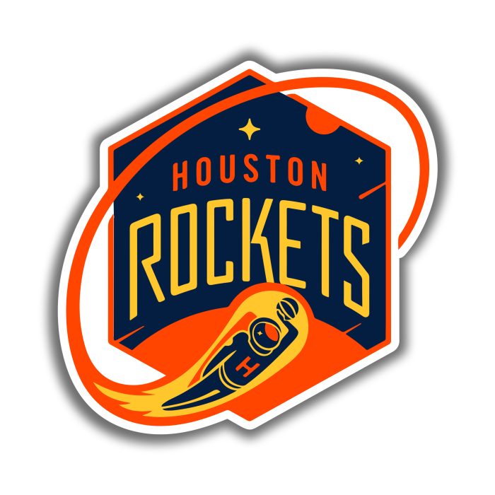 Houston Rockets - Blue Astronaut With Name - Iron On - Custom Size