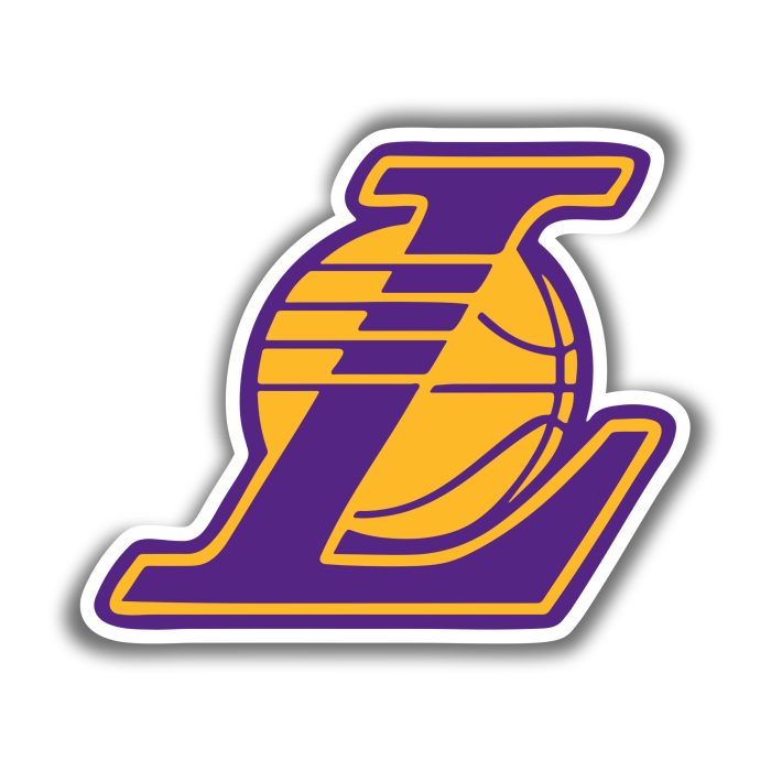 Los Angeles Lakers - L With Basketball - Iron On - Custom Size