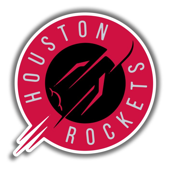 Houston Rockets - Red And Black Circle - Iron On - Custom Size