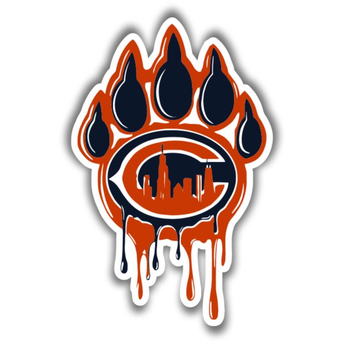 Chicago Bears - Paw - Iron On - Custom Size