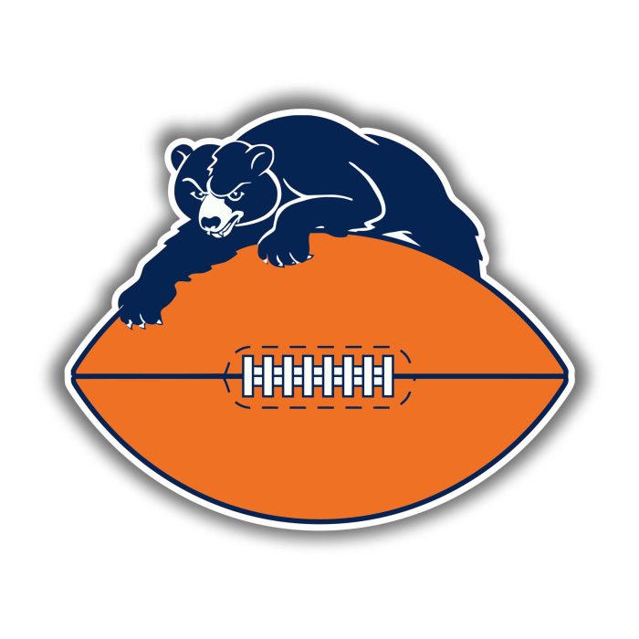 Chicago Bears - Bear on Football - Iron On - Custom Size