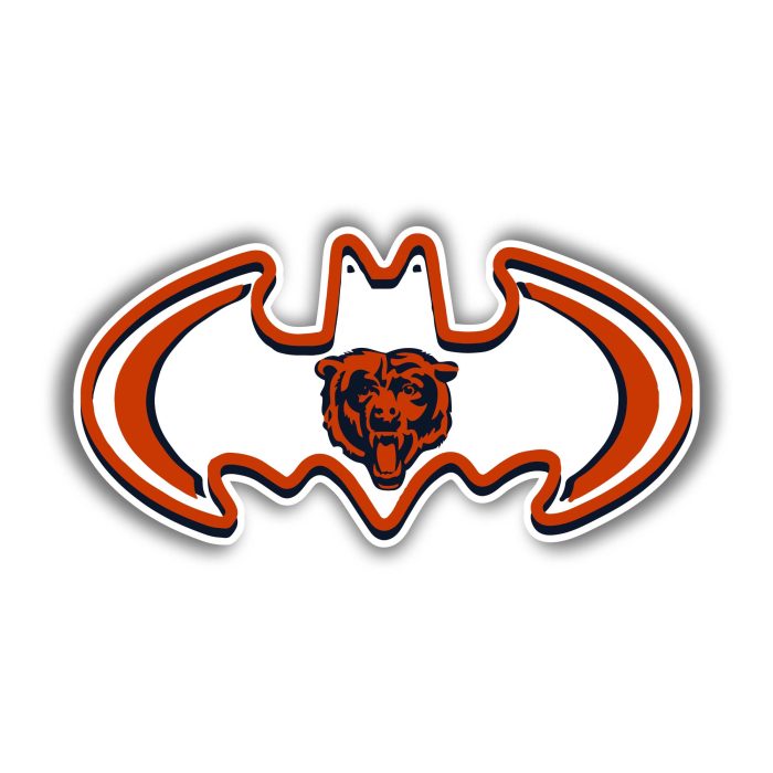Chicago Bears - Batman with Bear- Iron On - Custom Size