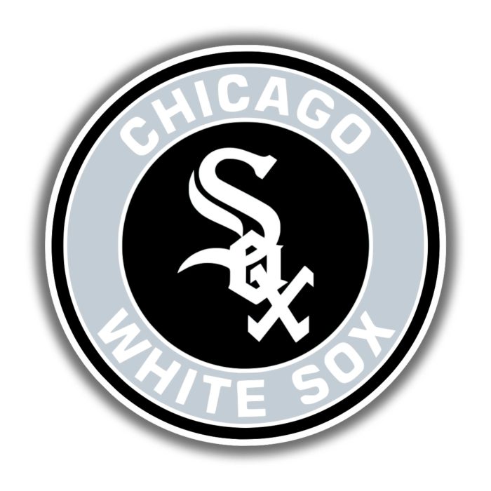 Chicago White Sox - Gray Circle with White Words - Iron On - Custom Size