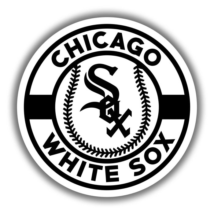 Chicago White Sox - White and Black Circle - Iron On - Custom Size