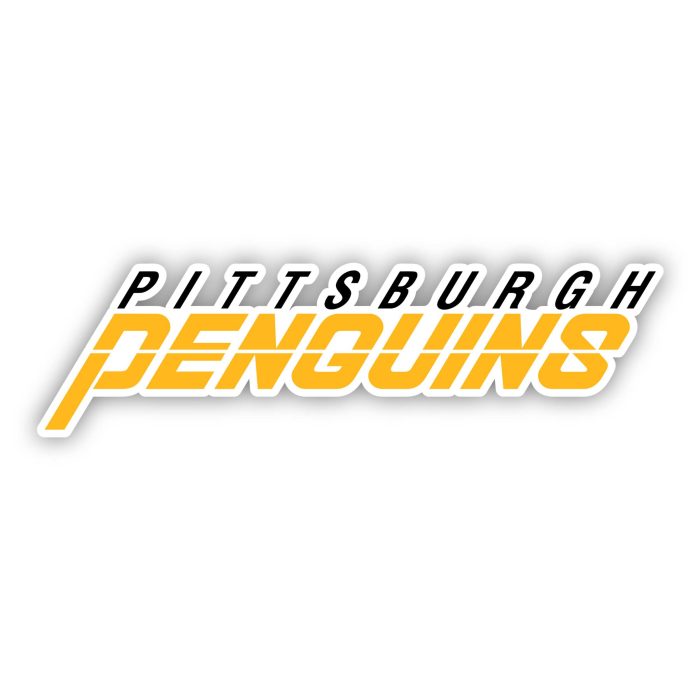 Pittsburgh Penguins - Yellow And Black Name  - Iron On - Custom Size