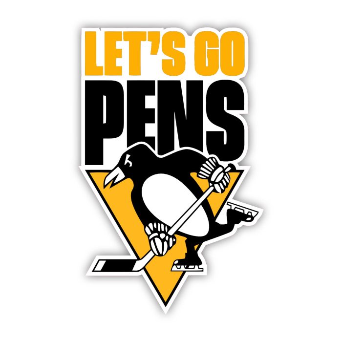 Pittsburgh Penguins - Let's Go Pens  - Iron On - Custom Size