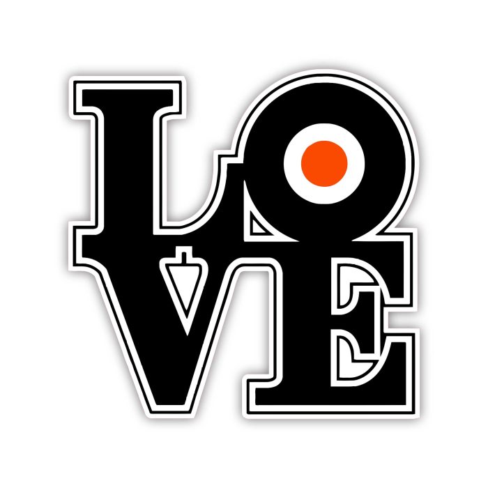 Philadelphia Flyers - Love  - Iron On - Custom Size