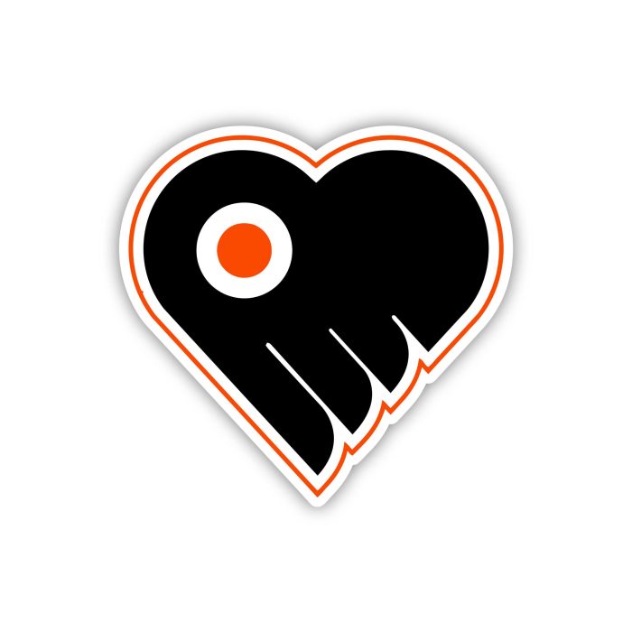 Philadelphia Flyers - Heart  - Iron On - Custom Size