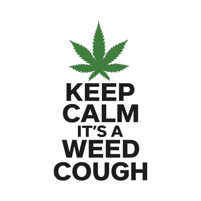 KEEP CALM IT'S A WEED COUGH - Iron On - Custom Size