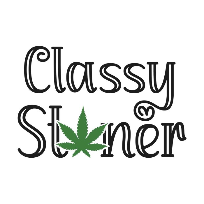 CLASSY STONER - Iron On - Custom Size