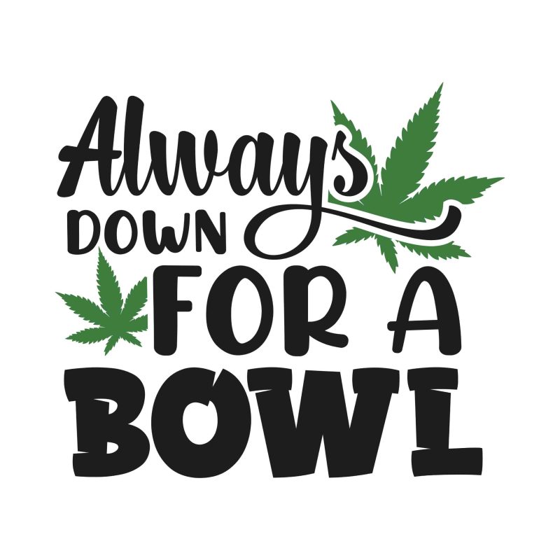 ALWAYS DOWN FOR A BOWL - Iron On - Custom Size