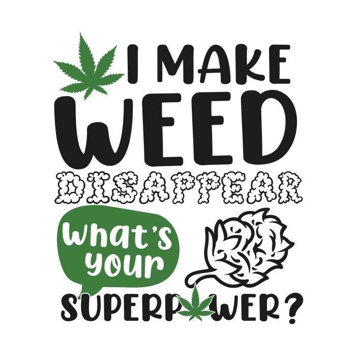 I MAKE WEED DISAPPEAR WHAT'S YOUR SUPERPOWER? - Iron On - Custom Size