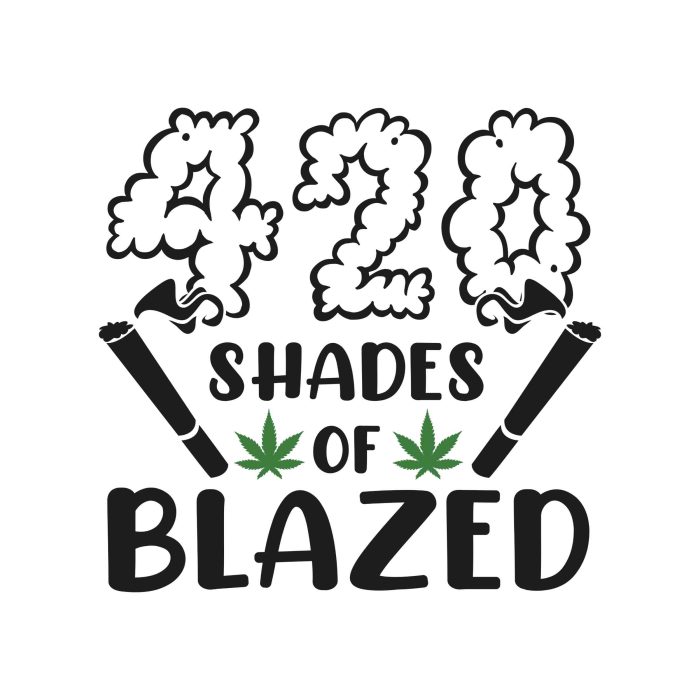 420 SHADES OF BLAZED - Iron On - Custom Size