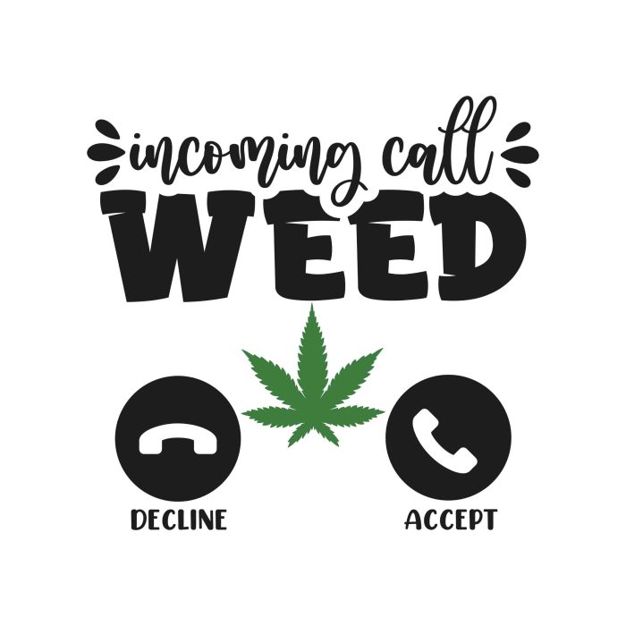 Incoming Call WEED - Iron On - Custom Size