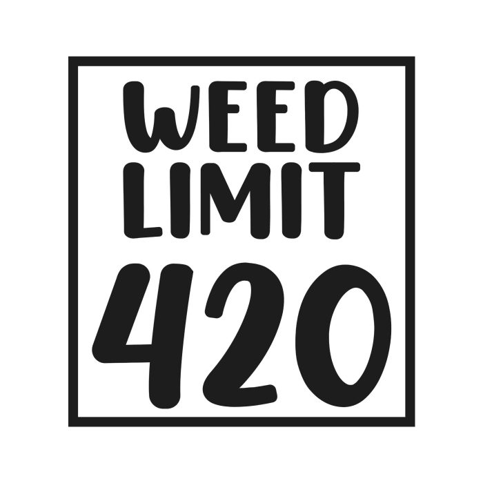 Weed Limit 420 - Iron On - Custom Size