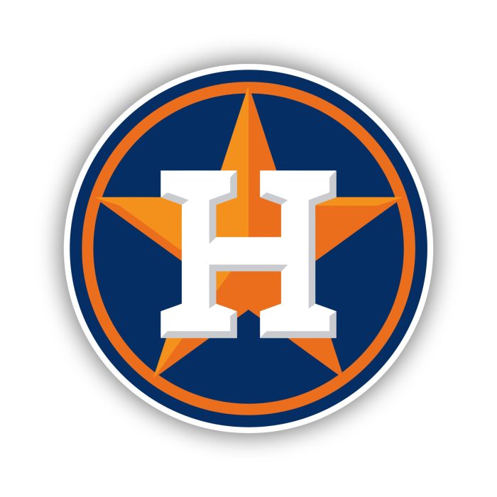 Houston Astros - Blue and Orange Circle - Iron On - Custom Size